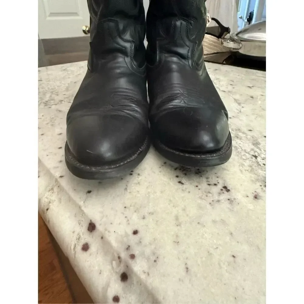 Larado Black 12” Paris Western Leather Cowboy Boots sz 11